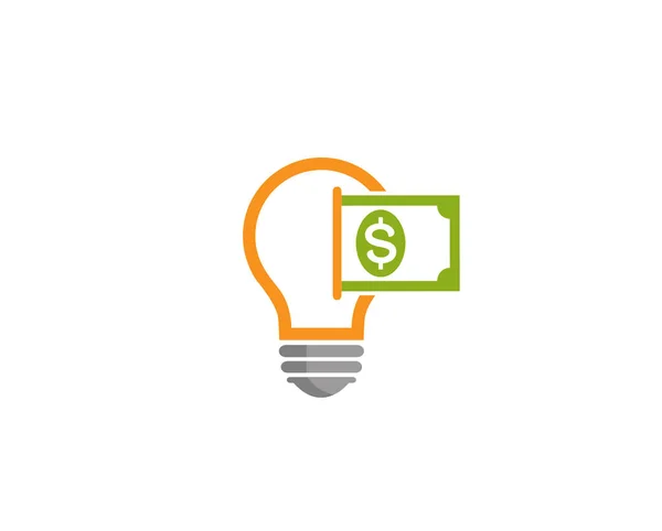 Creatieve Abstracte Lamp Geld Dollar Logo Ontwerp Vector Symbool Illustratie — Stockvector