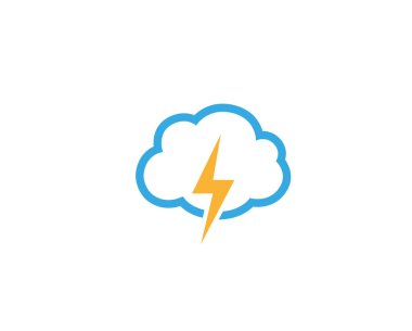 Creative abstract Cloud Thunder logo tasarım vektör sembol Illustration