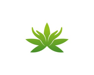 Yaratıcı logo esrar eller tasarım vektör sembol Illüstrasyon