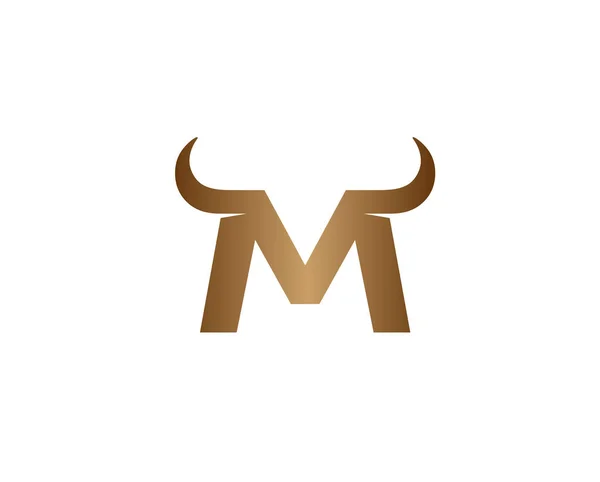 Creativo Carta Cuernos Toro Logo Diseño Vector Símbolo Ilustración — Vector de stock