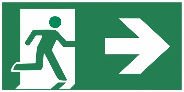 Emergency Exit Sign Right Emergeny Exit Vector Illustration — Stock Vector