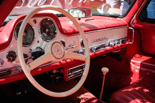 Berlin Germany June 2018 Steering Wheel Dashboard Interior Beautiful Vintage — Stock Photo, Image