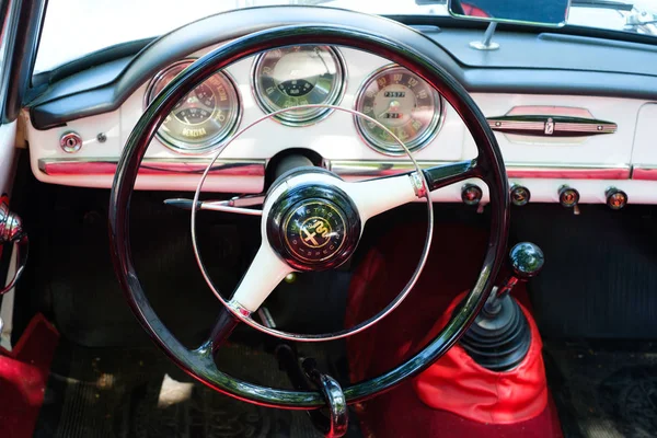Berlin Germany June 2018 Steering Wheel Dashboard Interior Beautiful Vintage — Stock Photo, Image