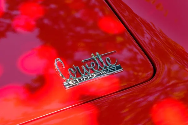Berlin Germany June 2018 Car Design Detail Corvette Stingray Logo — Stock Photo, Image