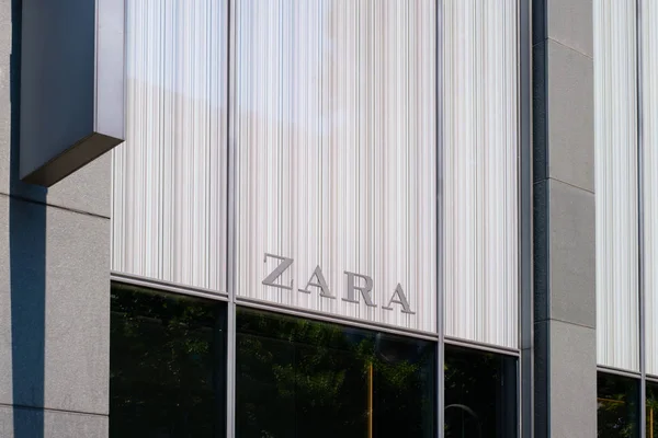 Berlin Deutschland Juni 2018 Das Logo Markenname Von Zara Der — Stockfoto