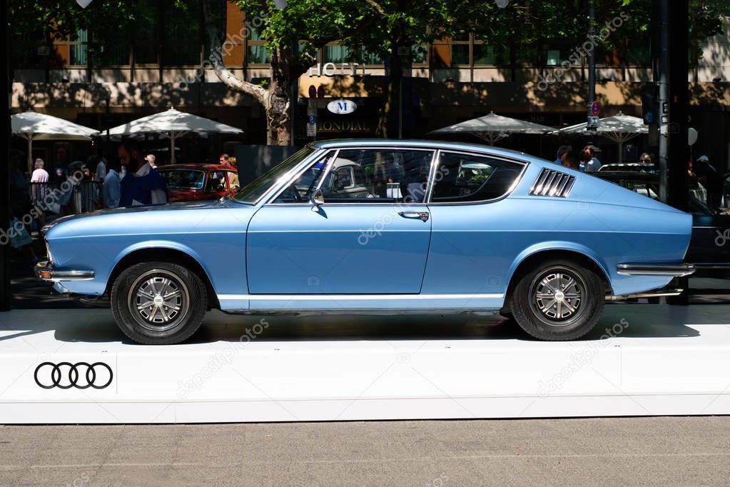 Berlin, Germany- june 09, 2018: Vintage Audi car displayed on Classic Days, a oldtimer automobile event in Berlin