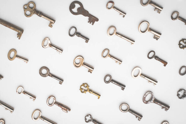 keys on white background - key pattern