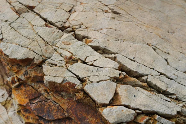 Çatlak Kayalar Taş Dokusu Yakın Plan — Stok fotoğraf