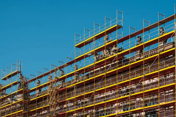 Restauración Fachadas Construcción Andamios Edificio Histórico — Foto de Stock