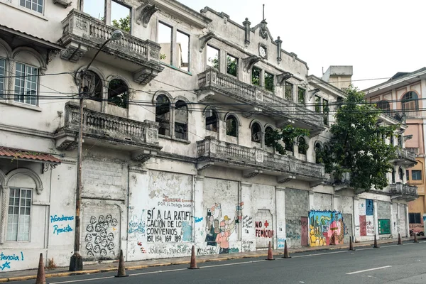 Cidade Panamá Panamá Março 2018 Fachada Edifício Antigo Fachada Ruína — Fotografia de Stock