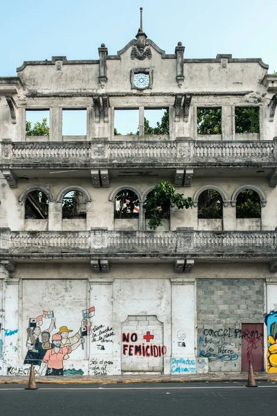 Cidade Panamá Panamá Março 2018 Fachada Edifício Antigo Fachada Ruína — Fotografia de Stock