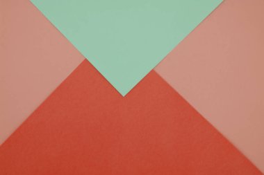 Mavi ve pembe pastel renk kağıt geometrik düz yatıyordu arka plan -