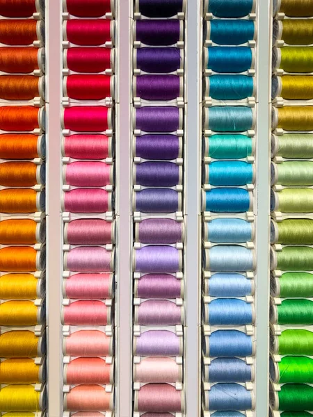 Sewing Threads Multicolored Background Closeup Fashion Design — Stock Photo, Image