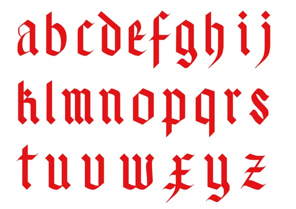 Alphabet Police Gothique Lettres Vectorielles Abc Écriture Ancienne — Image vectorielle