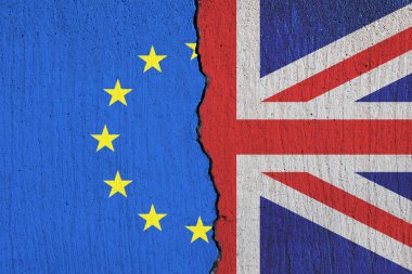  Avrupa Birliği bayrağından kopan İngiltere bayrağı - Brexit c