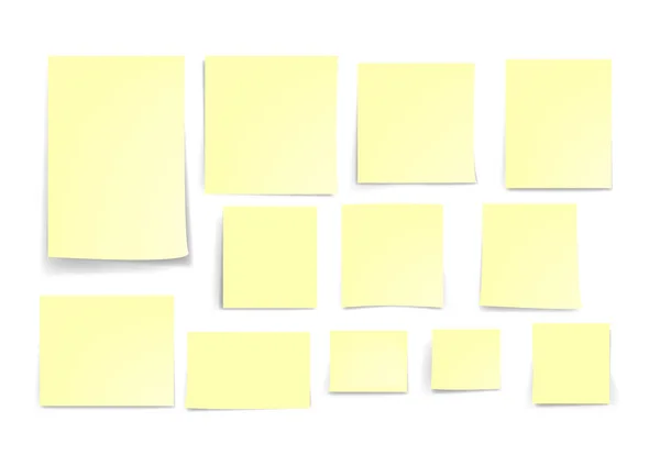 Gelbes Stick-Notizpapier isoliert auf weißem Hintergrund, Vektor krank — Stockvektor