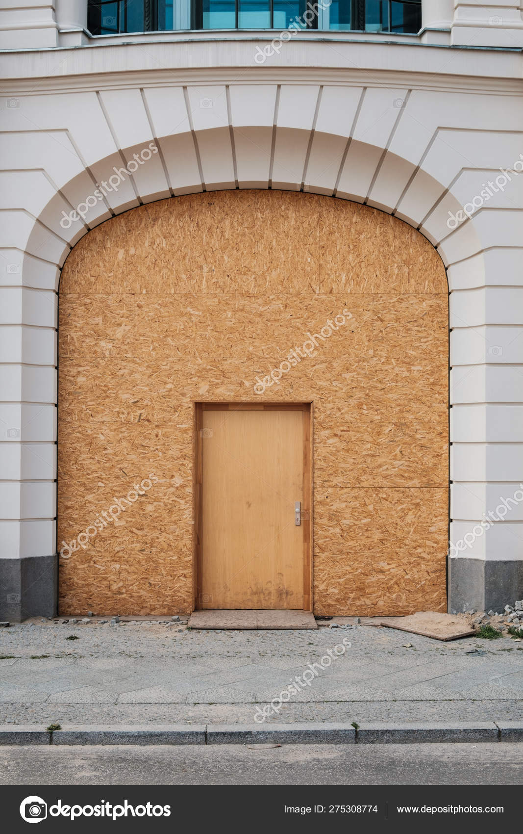 Temporary Entrance Door Wooden Door On Beautiful Building