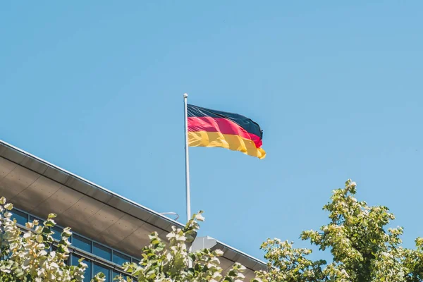 Bandera Alemana Poste Construcción Bandera Nacional Alemania — Foto de Stock