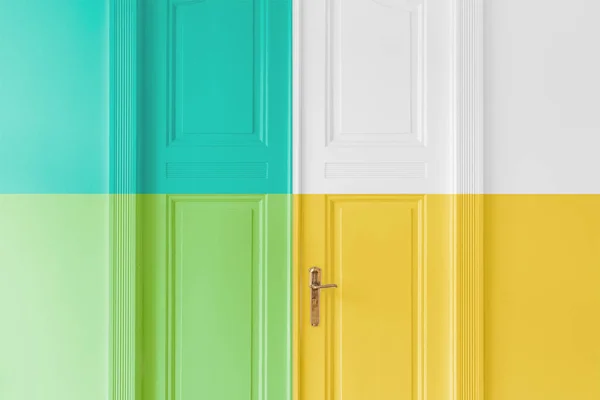 Пустой номер с цветной окрашенной стеной - Home decoration and renov — стоковое фото
