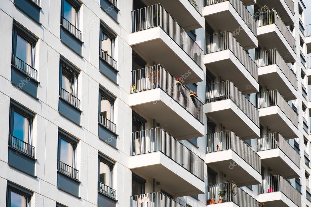 building facade -  modern apartment  house exterior