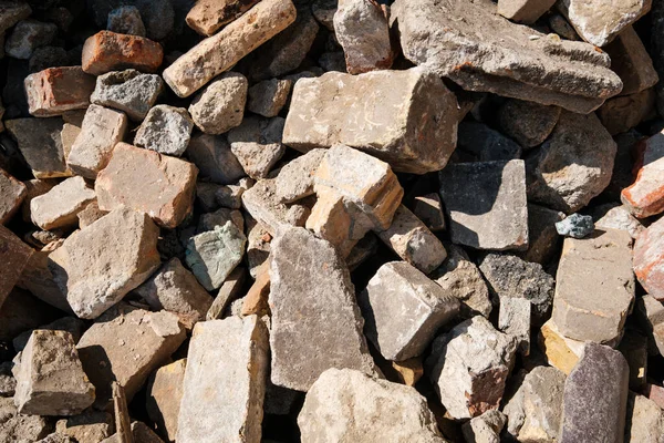 Construcción Escombros Viejas Piedras Ladrillo —  Fotos de Stock