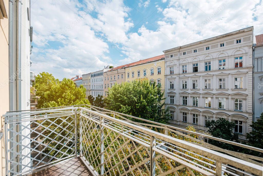 view from balcony in Berlin city on a summer day