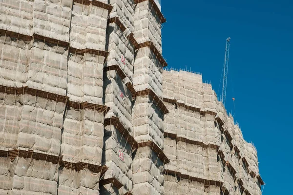 Andaimes Pólo Bambu Canteiro Obras — Fotografia de Stock