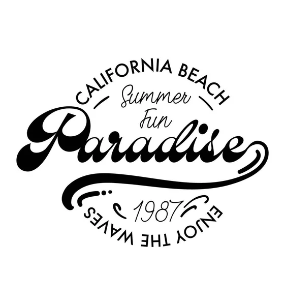 Paradise Summer Print White Color Vector — Stock Vector