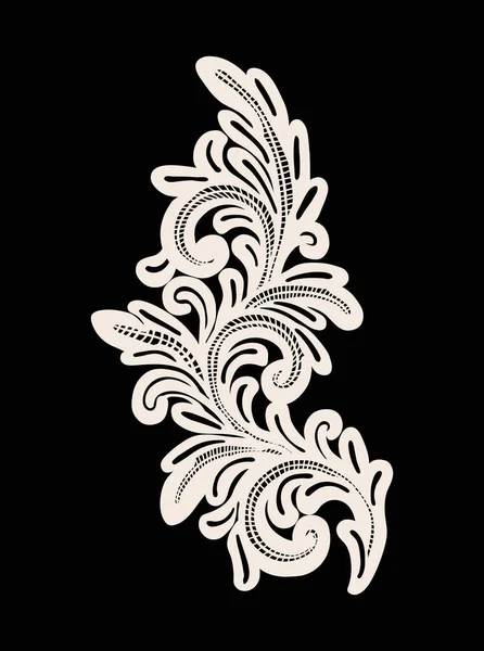 颈部刺绣设计 在黑色背景下的矢量花边打印 — 图库矢量图片