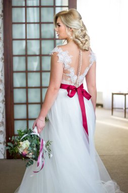 Güzel gelin peçe beyaz Hall