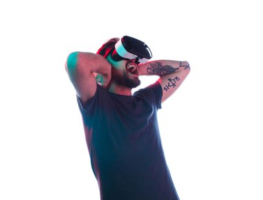 Adam çığlık Vr gözlük