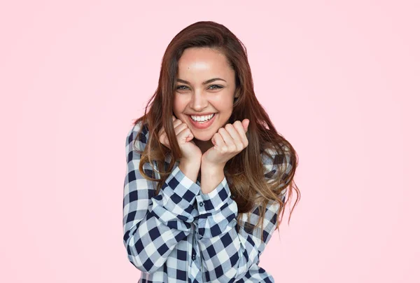 Cheerful female looking at camera — Stock Photo, Image