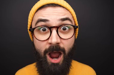Portre hayran hipster adam