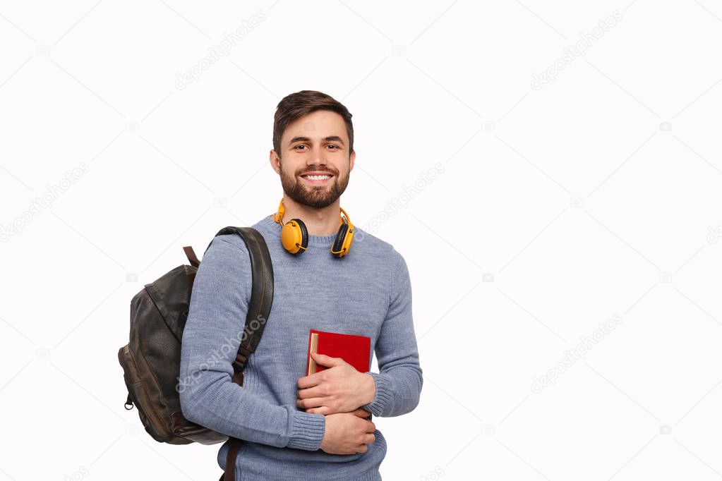 Male student with book