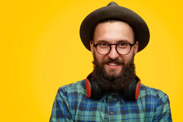 Stylish guy with headphones — Stock Photo, Image