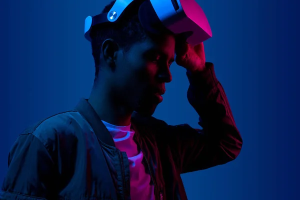 Black man ready to put the VR goggles