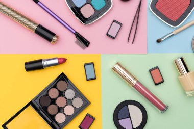 Çeşitli profesyonel kozmetik koleksiyonu