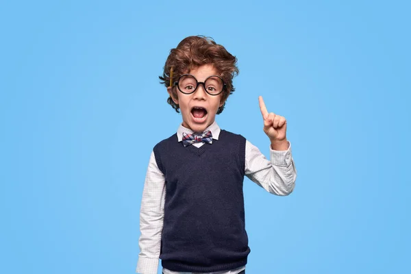 Funny schoolboy having idea — Stock Photo, Image