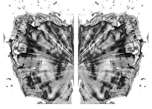 Prueba Rorschach Aislada Sobre Ilustración Blanca Fondo Abstracto Aleatorio Blanco — Foto de Stock