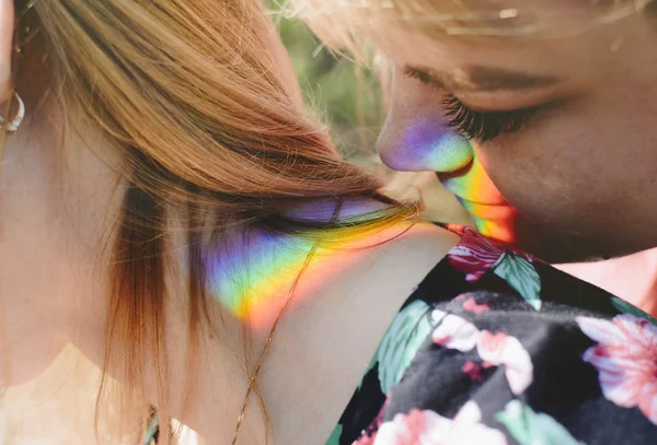 Arco Iris Las Caras Niñas —  Fotos de Stock