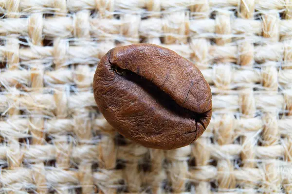 Lonely Coffee Grain Coarse Cloth — Stock Photo, Image