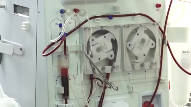 Hemodialyzační Stroj Extrarenální Clearance Blood_Converted — Stock video