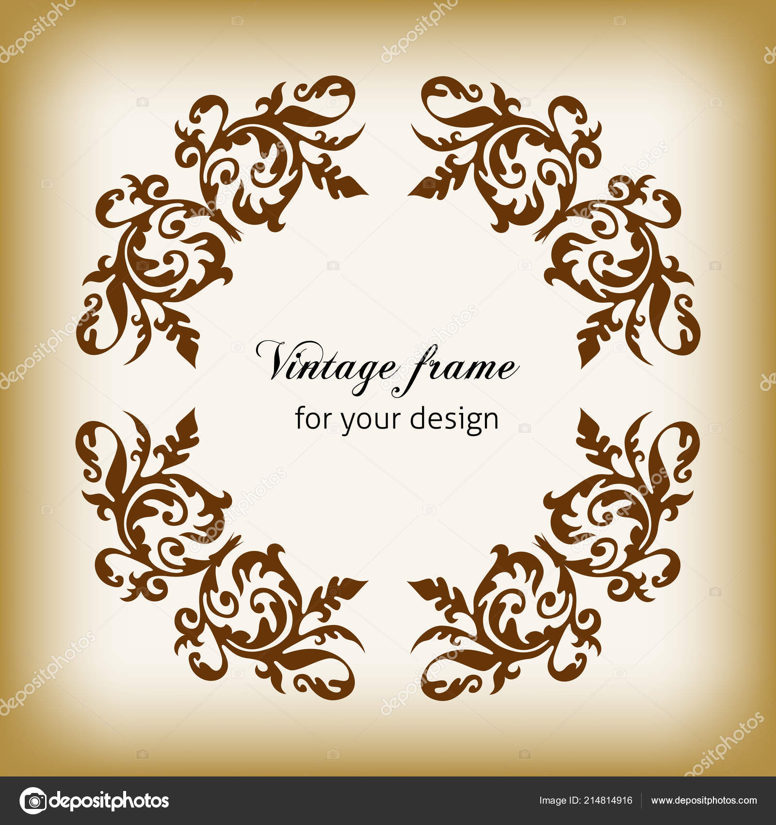Klassischer Vintage Stil Leerer Runder Rahmen Vorlage Für ...