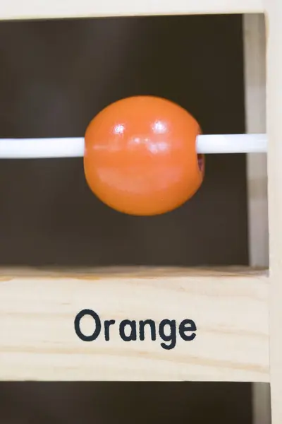 Πορτοκαλί Χρώμα Ξύλινα Παιχνίδια Για Μάθουν Και Παίξουν Σχήματα Και — Φωτογραφία Αρχείου
