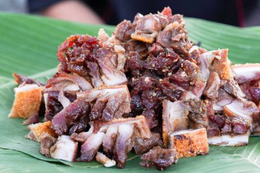 lezzetli dilim ızgara domuz eti, Tayland tarzı gıda