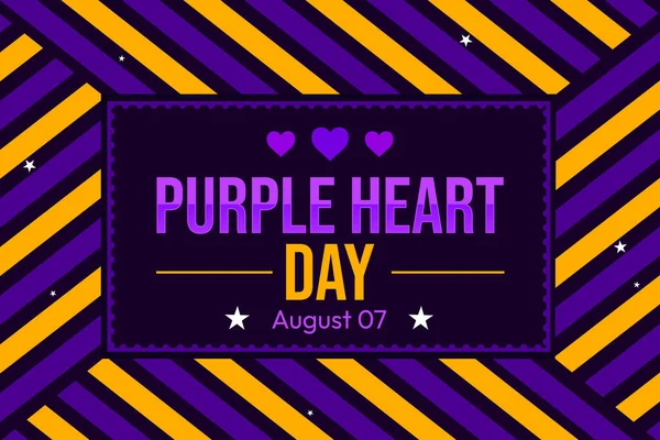 Purple Heart Day wallpaper with colorful shapes and typography inside Box. Patriotic purple heart day is celebrated on August 7 every year