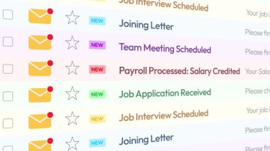 Canlı, dijital bir gelen kutusu, iş başvuruları, görüşme takvimi, maaş bordrosu işlemleri ve takım toplantısı doğrulamaları da dahil olmak üzere bir dizi önemli yeni bildirimleri gösterir, 4k