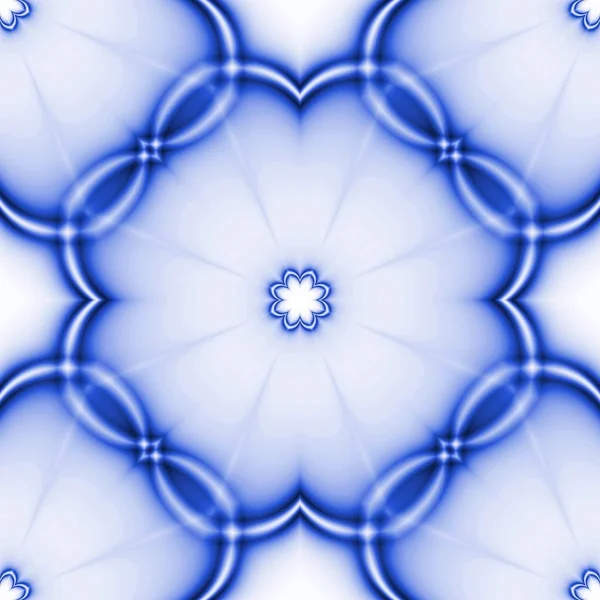 Inconsútil Mosaico Azul Patrón Azulejos Abstractos Hechos Flores Florales Superpuestas —  Fotos de Stock