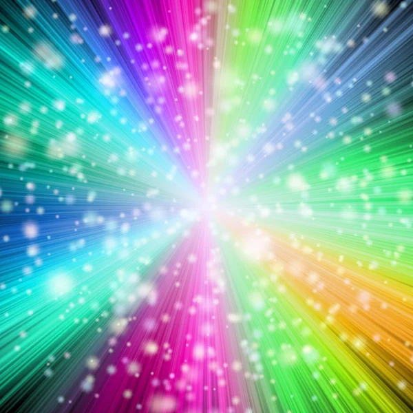 Stralen Van Lichtstralen Met Heldere Schijnwerpers Rainbow Gekleurde Achtergrond — Stockfoto