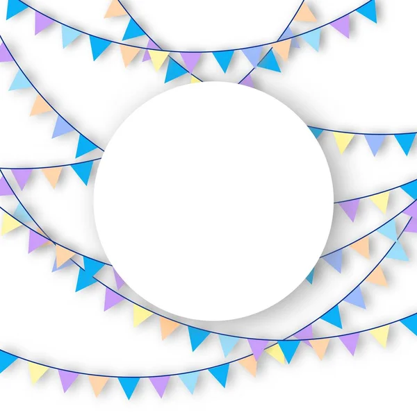 Pastel Colored Garland Celebration Background Copy Space Your Text Inscription — Stock Photo, Image